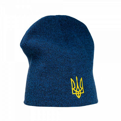 Шапка Sol's primary melange Трезубец р.one size темно-синий