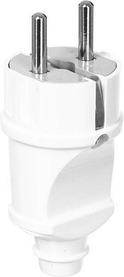 Вилка кабельна UP! (Underprice) YK-201M-WH із заземленням 220В 16А IP20 пластик білий