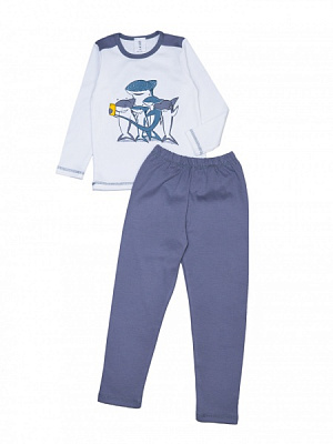 Піжама для хлопчиків для хлопчиків Luna Kids Акули р.122–128 сірий 0029
