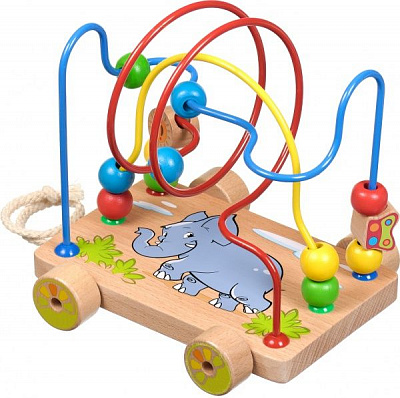 Лабиринт-каталка Іграшки з дерева Слоник