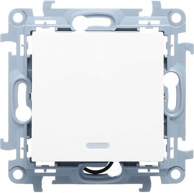 Вимикач одноклавішний Simon 10 з підсвіткою 10 А 250В білий CW1L.01/11