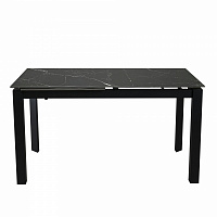 Стол обеденный Ларс 1200(1700)x800x750мм черный матовый/черный