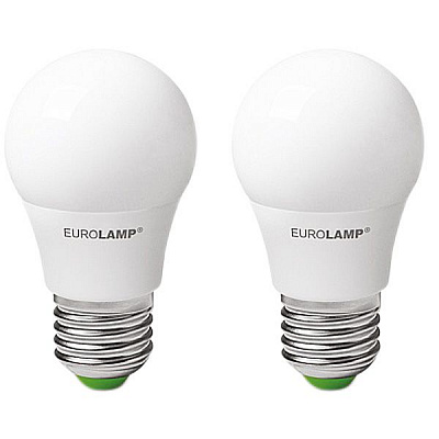 Лампа LED Eurolamp Е A50 7 Вт E27 4000K холодный свет 2 шт