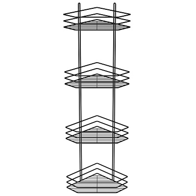 Полка угловая 25 см 4-ярусная черная (ПВ-25433)