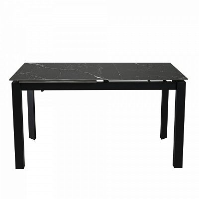 Стол обеденный Ларс 1200(1700)x800x750мм черный матовый/черный