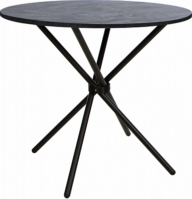 Стол обеденный Nowy Styl Aqua 900x900x797мм угольный камень/черный