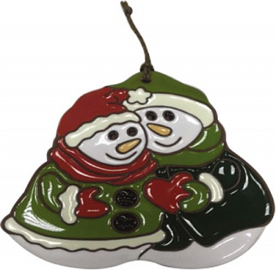 Декоративная новогодняя фигура Парочка снеговиков 14 см 