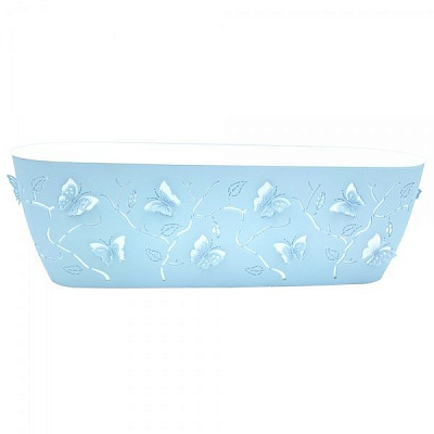 Горшок пластиковый Alyaplastik балконный 3D NO:2 прямоугольный 7,3 л голубой 