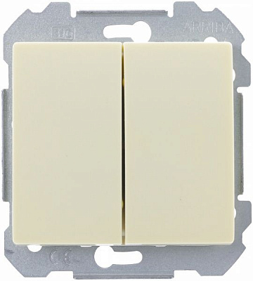 Выключатель двухклавишный Siemens Iris без подсветки 16 А 250В IP20 кремовый 18509 A