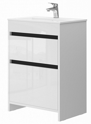 Тумба підлогова ЮВЕНТА Detmold - 50 білий з умивальником 