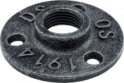 Фланец DC для трубы d-19 мм черный ретро