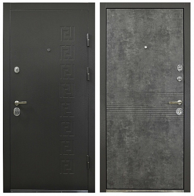 Дверь входная Министерство дверей КУ-Орнамент мрамор темный 2050х860 мм правая