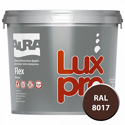 Фарба гумова гумова Aura® Luxpro Flex мат RAL 8017 шоколадно-коричневий 4,8л 6кг