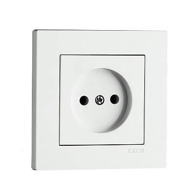 Механизм розетки бытовая без заземления EXEN Karell IP20 белый 290-000103-235