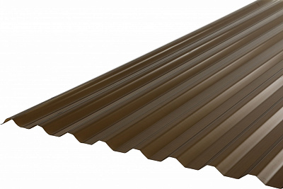 Гофрированный монолитный поликарбонат Expert 0,8x3000x1050 мм бронза