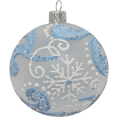 Куля новорічна 100 мм білий 9703