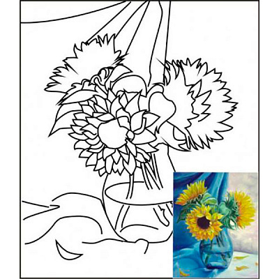 Полотно на картоні з контуром Натюрморт № 8 Етюд