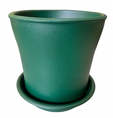 Горшок керамический Ориана-Запорожкерамика Вуаль №3 круглый 1 л изумрудный (071-1-067)
