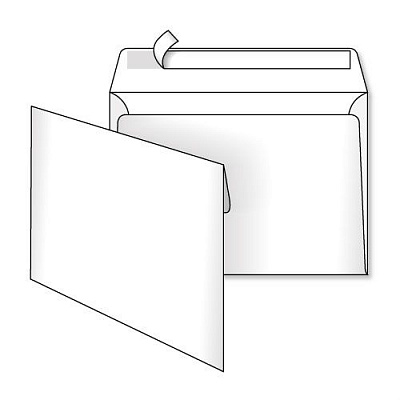 Конверт С5 162х229 мм белый 0+0 10 шт.