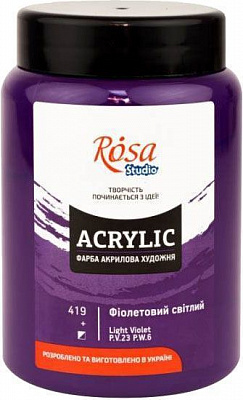 Краска акриловая Фиолетовая светлая 322419419 400 мл Rosa Studio