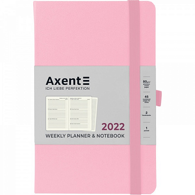 Щотижневик 2022 Partner Strong А5- світло-рожевий Axent