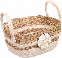 Корзинка плетеная Tony Bridge Basket с текстилем 30х21х16 см YJN20-1S3-3 
