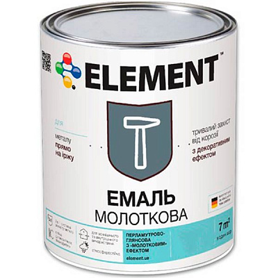 Эмаль Element алкидная антикоррозийная 3 в 1 молотковая черный глянец 2кг