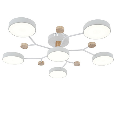 Люстра світлодіодна Victoria Lighting з пультом 115 Вт білий/дерево Hindi/PL6 white