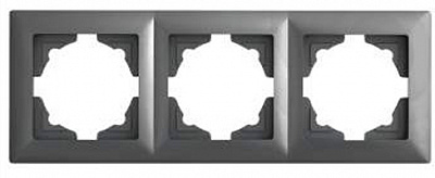 Рамка трехместная Gunsan Visage горизонтальная темно-серый металлик VS 28 17 143