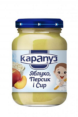Пюре Карапуз Яблуко, персик та сир 200 г 4820012000104