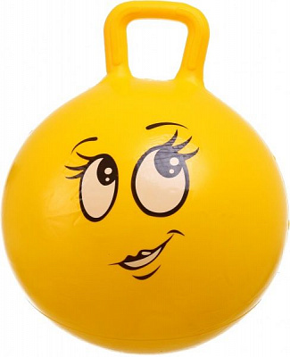 М'яч стрибунець надувний з ручкою посмішка KH2-41/Yell