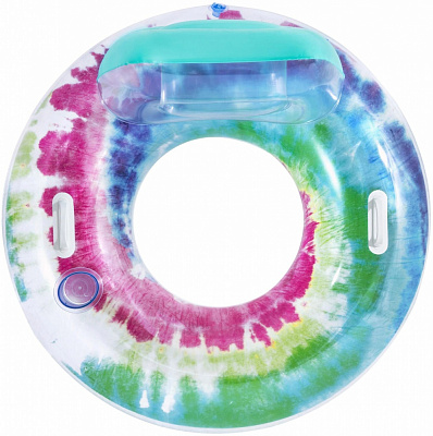 Круг надувной Bestway ø104 с подголовником и ручками Tie dye
