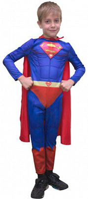 Костюм дитячий карнавальний КАРНАВАЛІЯ Супергерой р S M синій із червоним 85164, 85064