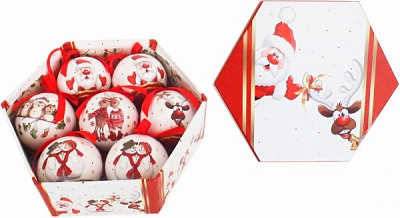 Набор игрушек Шар расписной TJ-75EPKCS-7 d75 мм 7 шт./уп. 