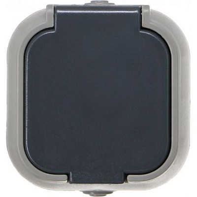 Розетка Vesta з кришкою сірий HSN-SCP.H2B54G1WGC-GR