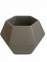 Горшок керамический Ориана-Запорожкерамика для суккулентов №3 фигурный капучино (074-3-006) 