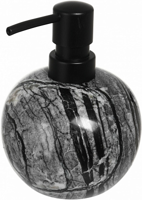 Дозатор для рідкого мила Sensio Travertine куля 9х9х10 см чорний