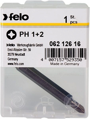 Бита Felo двухсторонняя PH1/PH2x60 мм 06212616