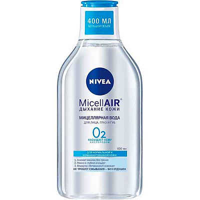 Мицеллярная вода Nivea MicellAIR Дыхание кожи для нормальной и комбинированной кожи 400 мл