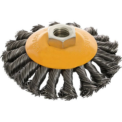 Щітка конусна 115 мм М14 Compass плетений дріт