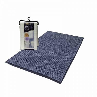 Коврик для ванной Dariana 50х80 см темно-синий + занавеска PEVA