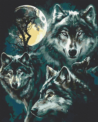 Картина по номерам Семья волков 11640-АС 40х50 см ArtCraft 
