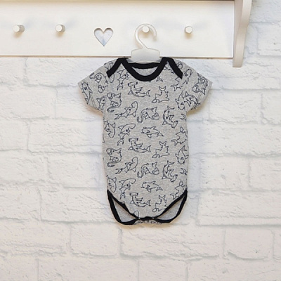 Боди детское для мальчика Blanka Акулы р.86 серый 12670 