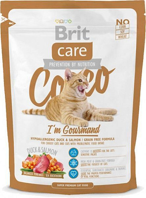 Корм Brit Care Cocco I am Gourmand с уткой и лососем 400 г