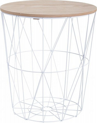 Стіл-кошик Сканді 35х35х39 см натуральне дерево з білим