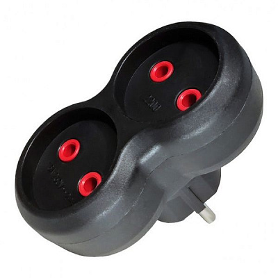 Двойник Neomax без заземления 2 гн. черный NX1113 