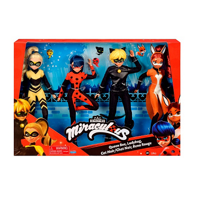 Ляльковий набір Miraculous Леді Баг, Супер-Кіт, Рена Руж і Квін Бі 50369