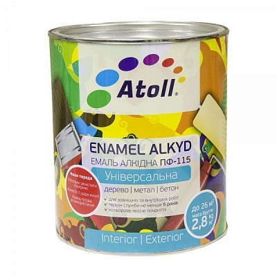 Емаль Atoll алкідна ПФ-115 бежевий глянець 2,6кг