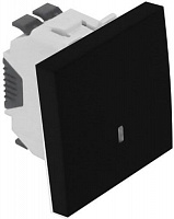 Выключатель одноклавишный Efapel Quadro с подсветкой 10 А черный матовый 4601212 SPM