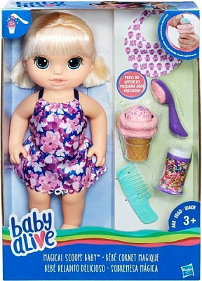 Кукла Hasbro Baby Alive Малышка с мороженым C1090 30 см
